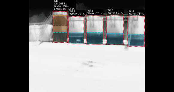A photo of Tank Monitoring service with added annotations.