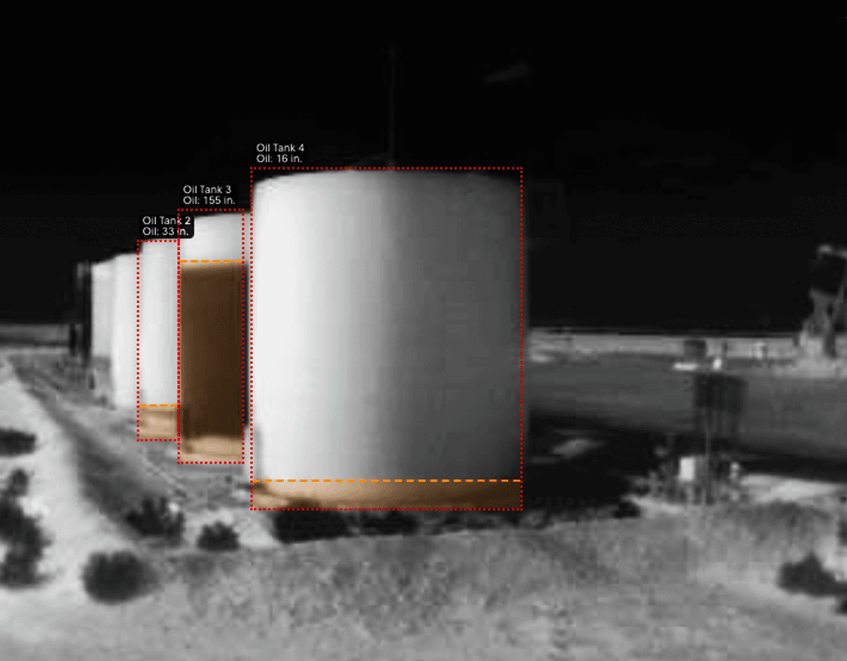A photo of Tank Monitoring service with added annotations.