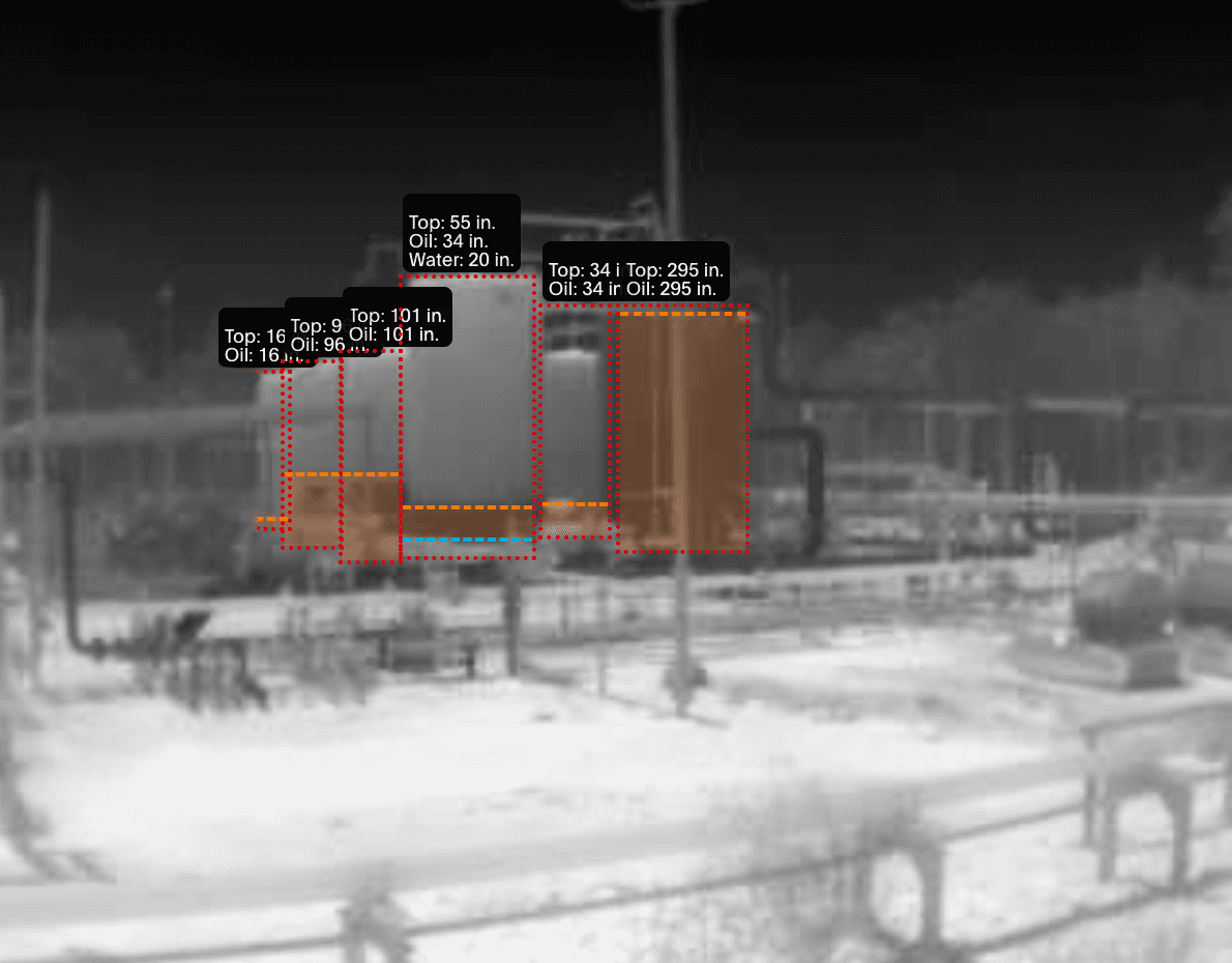 A photo of Tank Monitoring service with added annotations.